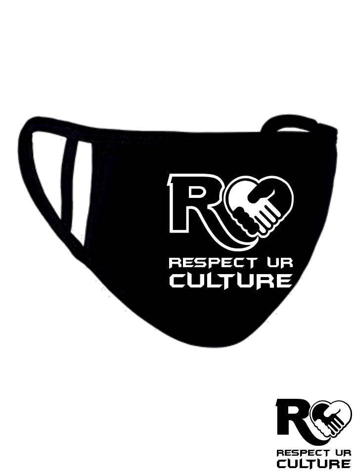 Resperct Ur Culture Face Mask Black/White Outline: RUC/MBWO