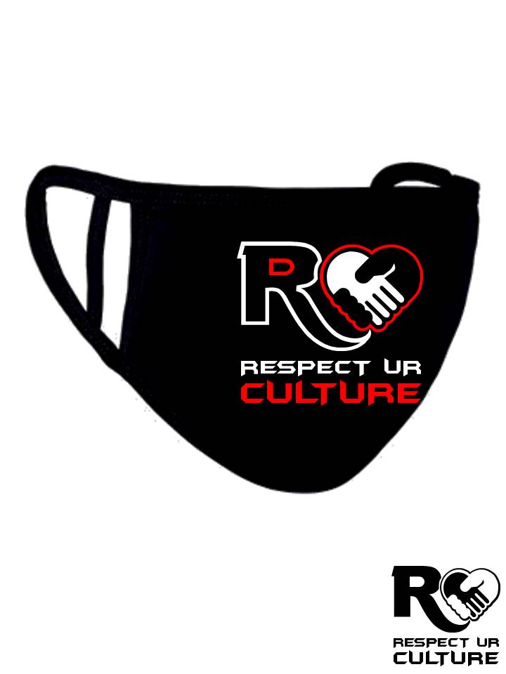 Resperct Ur Culture Face Mask Black/White/Red: RUC/MBWR